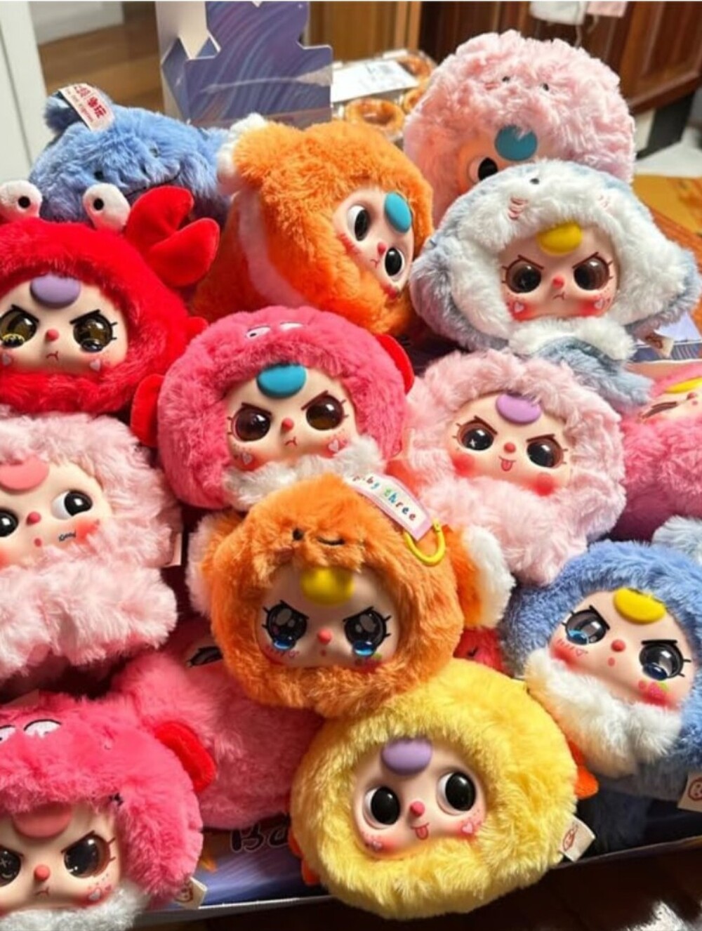 BabyThree 🩷🐙 Romantic Ocean Series Plush Vinyl Face Keychain Pendants🌊🦞